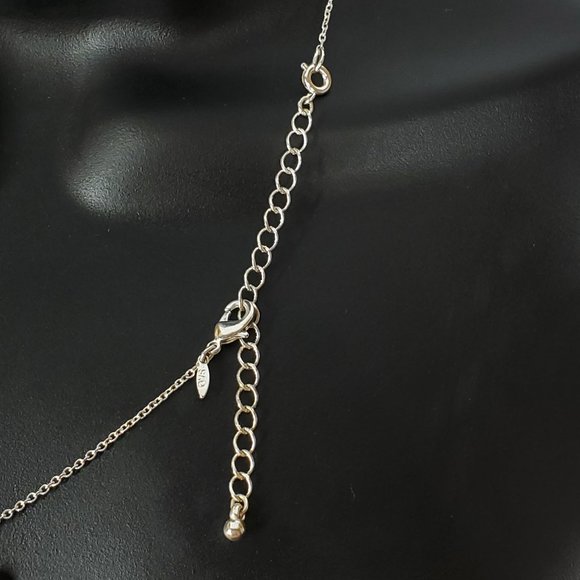 SAQ AVON Silver Tone Bunny Necklace Pink Stones - Picture 4 of 5